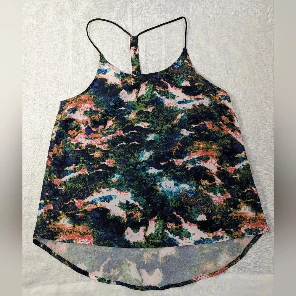 H & M, watercolor, racerback, spaghetti strap tank top, women's size 4 A8